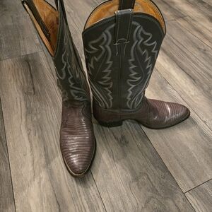 Justin Men's Gray Snakeskin Western Cowboy Boots 9D Lots Of Wear Left